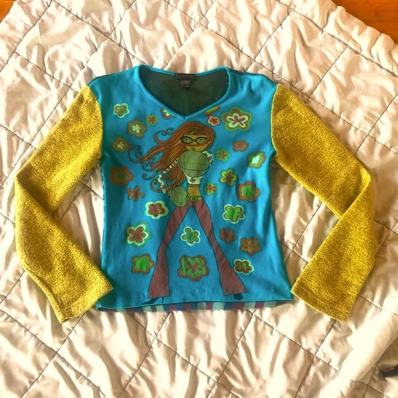 Vintage and Numbered 1997 Custo Barcelona Psychedelic Flower Long Sleeve Top - Picture 10 of 16